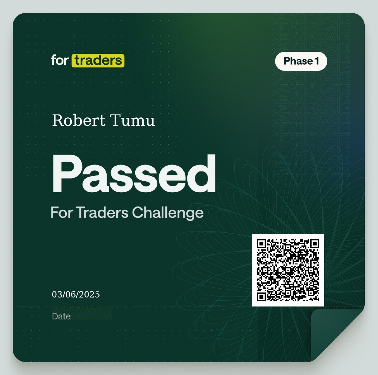 FUNDED HIVE certificate